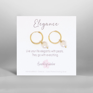 Elegance Hoops with Pearls Earrings 